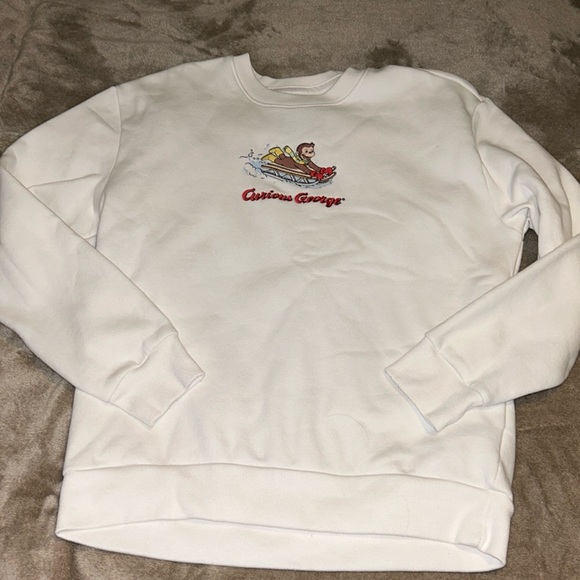Hollister Curious George relaxed fit crewneck embroidered sweatshirt size small - Picture 1 of 13